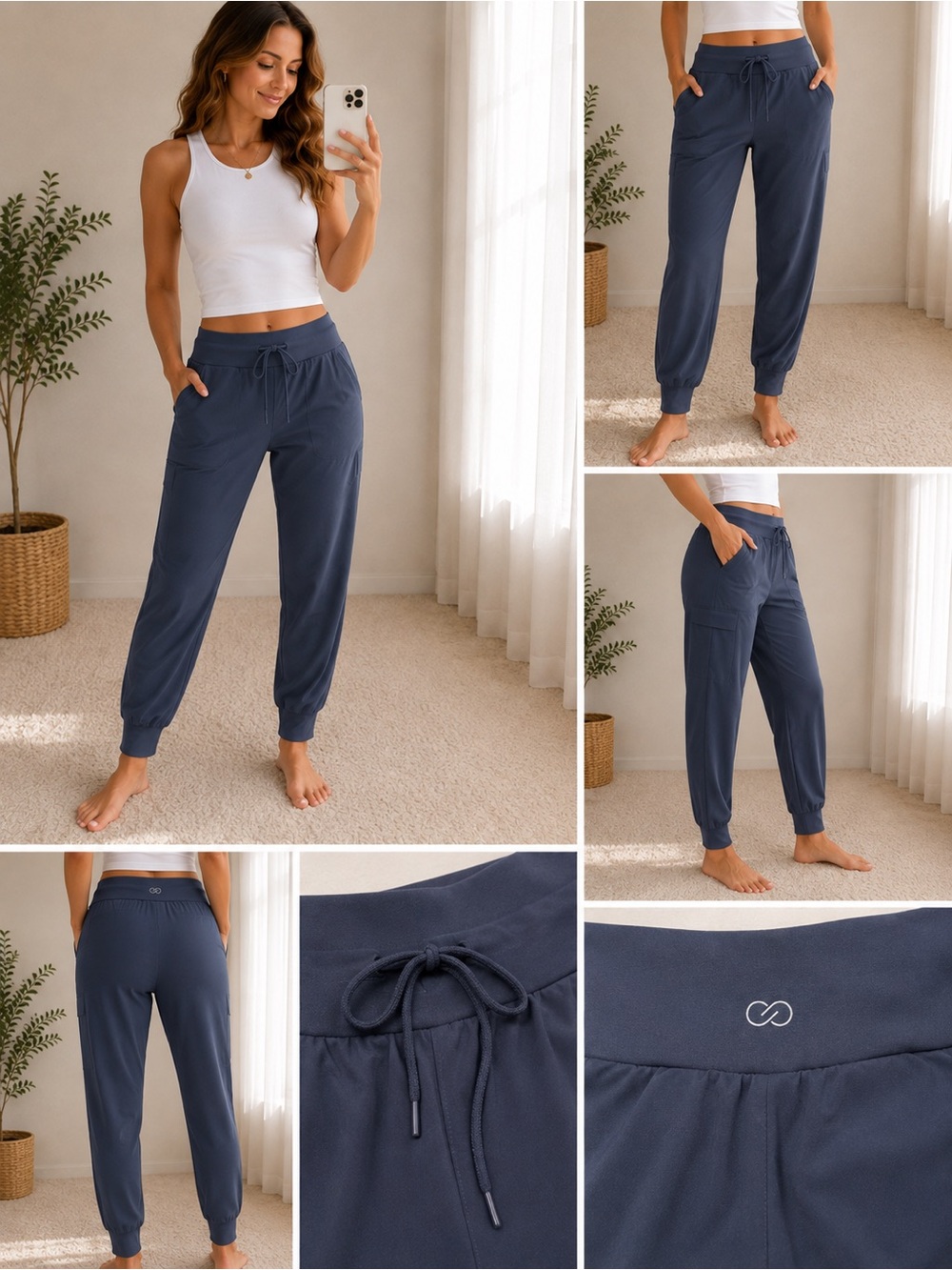 Cozy Navy Drawstring Joggers